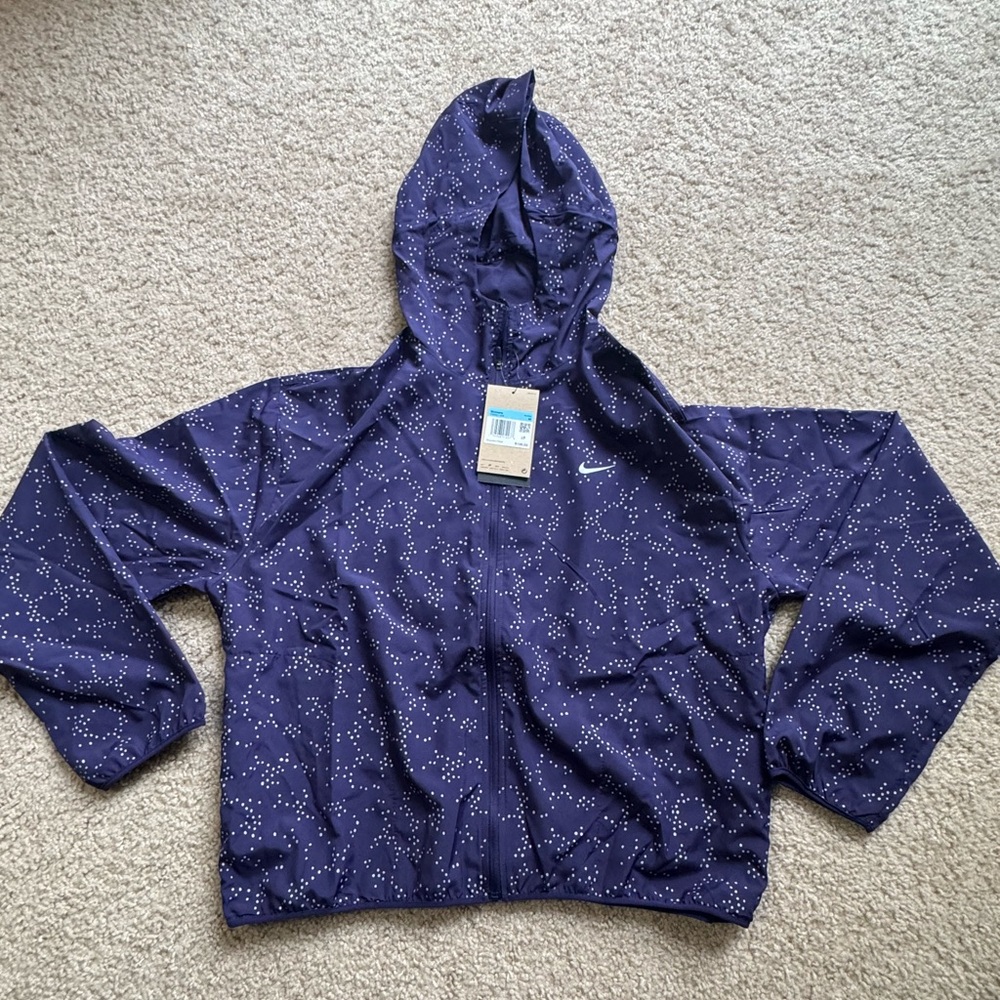 Nike Women's Purple Ink Dri-Fit Running Hooded Jacket FB5321-010 Size Medium NEW